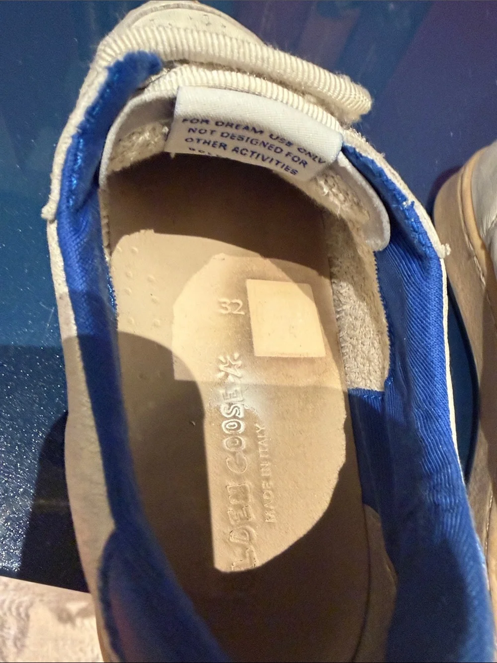 Golden Goose Kids White Sneakers with Blue Star Accent